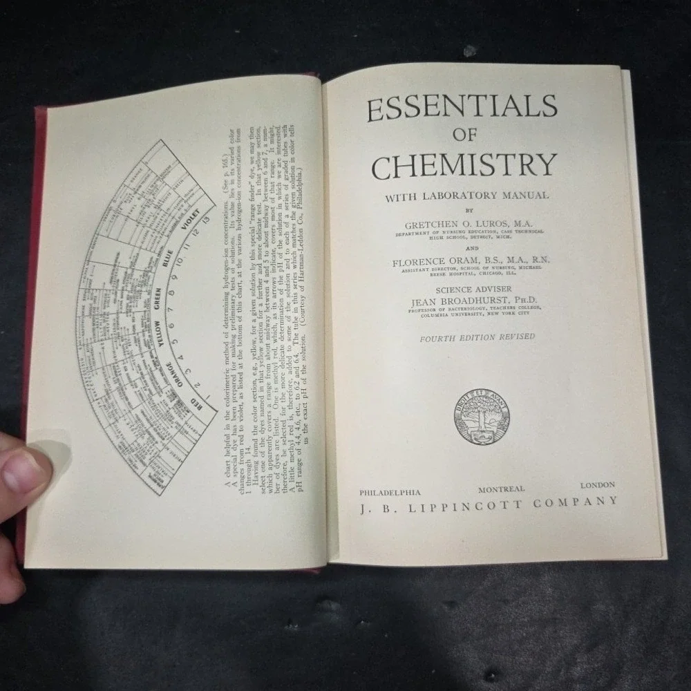 Essentials of Chemistry Luros Oram 1940 4th Ed Revised Hardcover Lippincott
